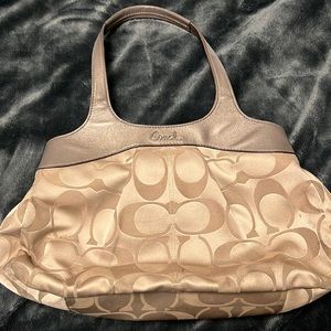 Coach medium size shoulder purse with large signature “C” print